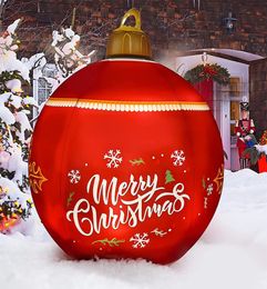 Décorations de Noël 2023 60 cm extérieur gonflable décoré de balle PVC Giant Light Glow Grand jouet d'arbre 211242251833