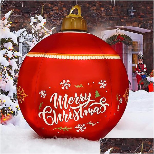 Décorations de Noël 2023 60cm Boule décorée gonflable extérieure faite PVC NT Light Glow Grand S Tree Toy 221124 Drop Livraison Accueil DHFVJ