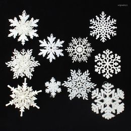 Kerstdecoraties 2023 Kunstmatige sneeuwvlokken slinger winterjaar feest decor sneeuwdecoratie voor huis verjaardag navidad boom ornament