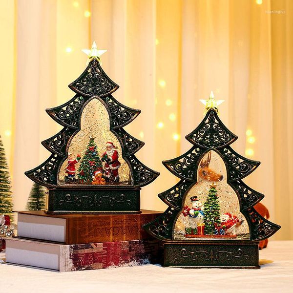 Décorations de noël 2023 arbre créatif boîte à musique rotatif jouet Musical pour mariage décor à la maison ornement enfants cadeau