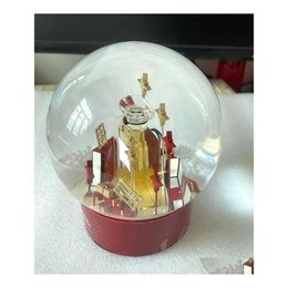 Decoraciones navideñas 2023 Edición C Clásicos Globo de nieve rojo con una botella dentro de una bola de cristal para un cumpleaños especial Novedad Vip Gi DHpxV