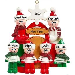 Decorações de Natal 2023 Feliz Família DIY Ornamentos de Resina Pingente Decoração de Árvore 1028 Drop Delivery Home Jardim Festa Festiva Supp Dhvsm