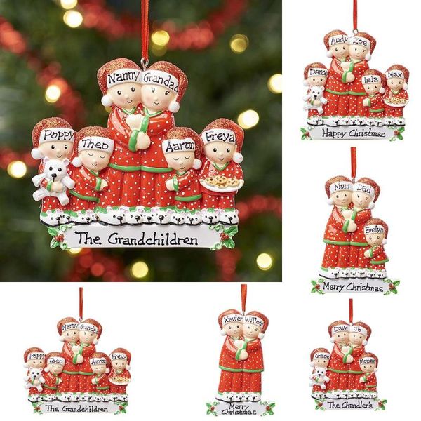 Adornos navideños 2023, adorno colgante familiar personalizado para vacaciones, colgantes de árbol de Navidad Kawaii, accesorios de decoración para el hogar