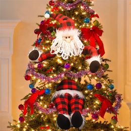 Kerstdecoraties 2023 Santa Claus Plush Toys The Tree Doll Snowman Top Kid Cadeau 220921