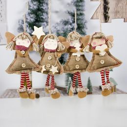 Décorations de noël 2023 sourire ange poupée pendentifs bricolage arbre décoration suspendus ornements année fête de noël enfants cadeau jouets