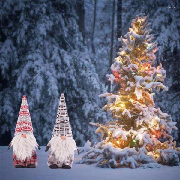 Decoraciones navideñas 2023 Tomte Santa Claus Dolls Árbol de Navidad Estatuilla de pie Adornos de bosque Regalos para niños Juguete Hogar