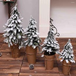 Kerstversiering 2023 Boomdecoratie Thuis Desktop Ornament Kerstmis Voor Winkelraam Sneeuw Spar Decor Mini