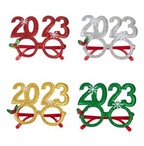 Kerstdecoraties 2023 Kerstringglazen frame volwassen kinderen cadeau Santa Snowman bril Kerstmis Decor 2023 Nieuwjaar Noel F0726