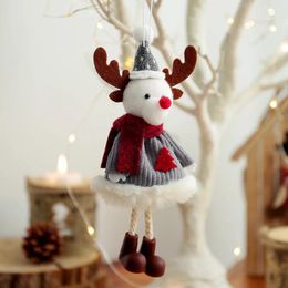 Décorations de noël 2024, ornements de bonne année, cadeau de noël à faire soi-même, père noël, bonhomme de neige, pendentif d'arbre, poupée suspendue, décoration de maison