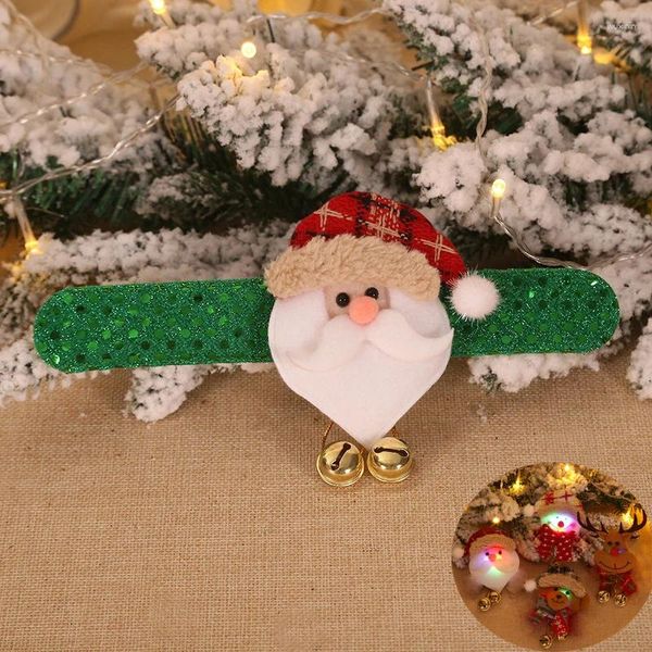 Decoraciones navideñas 2024 Pulseras felices Campanas colgantes con luces Juguetes de regalo de Navidad para niños Adornos