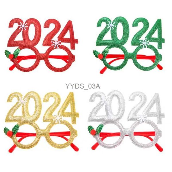 Decoraciones navideñas 2024 Año Nuevo Gafas Marco Photobooth Props Feliz Navidad Adornos Navidad Navidad Regalos Nochevieja Favores de fiesta Decoraciones YQ231113