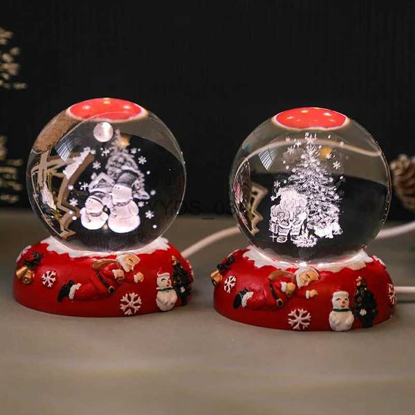 Decoraciones de Navidad 2024 Snowman Ball Night Light Light Tree Christmas Desktop Ornament Santa Claus Lámpara de la habitación para niños Regalo de Navidad para niños YQ231113