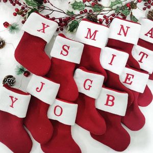 Kerstversiering 2024 Sokken Breien Brief Kousen Decoratie Voor Thuis Kerstboom Ornament Navidad Natal Geschenken Jaar