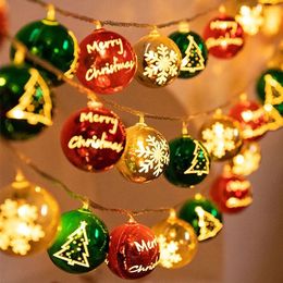 Decoraciones navideñas 2024 Luces de cadena Bolas de Papá Noel Decoración Cadenas de iluminación para árbol de Navidad Año de Navidad Decoración del hogar 231023
