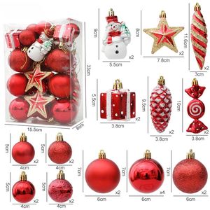Kerstversiering 2029 stks Boom Ballen Rode Snoep Opknoping Ornament Grote Hangers Set Voor Thuis Natal Navidad Jaar 231120