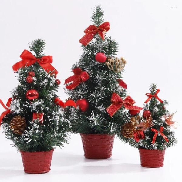 Décorations de Noël 20cm Arbre artificiel Faux Pin Sisal Bonsai Mini Table Ornement Navidad Année Cadeaux