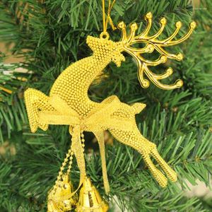 Kerstdecoraties 20cmx13cm schattige boom hertenvorm elektropiceren goud/silve/rode hangers Bells verjaardagsfeestje drop ornamenten