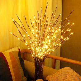 Kerstdecoraties 20Led Led Willow Branch Lamp Batterij Powered Home Decoratieve ornamenten Tree 221123