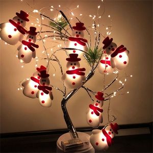 Décorations de Noël 20d Snowman Tree LED Garland String Light Decoration For Home Ornaments Natal Year 220921
