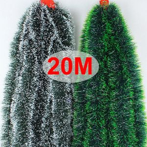 Décorations de Noël 20M Rubans de guirlandes de Noël Guirlande de ruban de canne verte Arbre de Noël suspendu Rubans suspendus Couronne Ornements Fête Décoration de la maison 231117