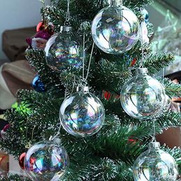 Kerstversiering 20 stuks Kerst Doorzichtige Kerstballen Transparante invulbare ballen 8 cm Kerstboom Hangende Ornament Bruiloft Mas Party Woondecoratie 230904