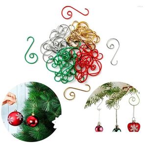 Décorations de Noël 20pcs métal en forme de crochet rack mini mti-usage crochets porte-arbre décoration en acier inoxydable fournitures de fête goutte otger