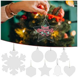 Adornos navideños 20 unids/set adornos de árbol transparente Perspex acrílico DIY adornos artesanales de Navidad accesorios de adorno colgante
