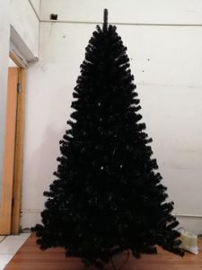 Kerstdecoraties 210 cm kunstmatige boom met plastic standhouder basis voor thuisfeestdecortaion (zwart)