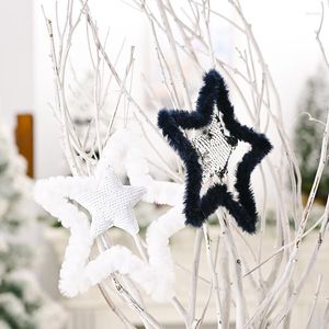 Kerstdecoraties 21 cm lovertjes vijfpuntige sterrenboom hanger 2023 jaar woningaccessoires Merry