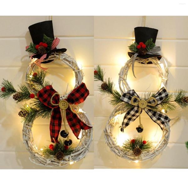 Decoraciones navideñas 21 CM x 40 CM Anillo de vid colgante con corona de luz Árbol Decoración del hogar al por mayor