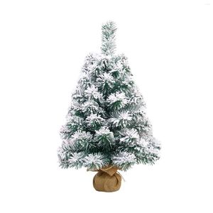 Décorations de noël 23 pouces neige artificielle floqué arbre noël pour bureau de vacances table basse porche décor