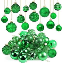 Décorations de Noël 24 pièces ornements de boule de Noël en verre 2,36 pouces décoration d'arbre de Noël boules suspendues ornements de Noël pour décor de fête 231027