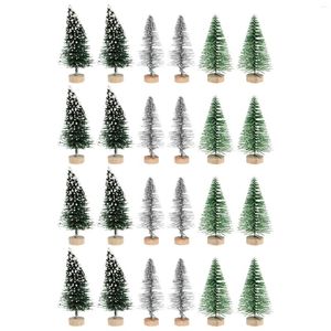 Decoraciones navideñas, 24 Uds., decoración para fiesta de árbol, suministros de Navidad, adornos de escritorio, miniregalo hecho a sí mismo, pequeño decorado