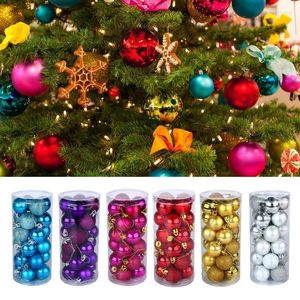Kerstdecoraties 24 stks 3 cm modellering van polystyreen plastic ballen bollen voor jaar feestdecoratie benodigdheden geschenken 7zhh181