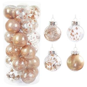 Kerstdecoraties 24 stks 6 cm ballen Xmas Tree Hangende ornamenten bal voor thuis Navidad jaar cadeau hanger 230330