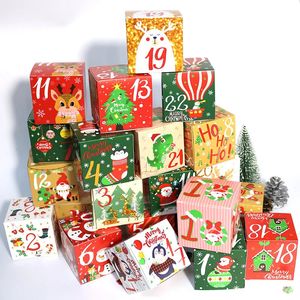 Kerstversiering 24-delig adventskalender snoepdoos countdown digitale geschenkverpakking papier 231124