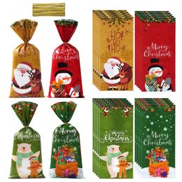 Kerstversiering 25 50 stuks Snoepzakken Kerstman Geschenktas 2023 Navidad Kerst Cristmas Koekjes Verpakkingsbenodigdheden 231130