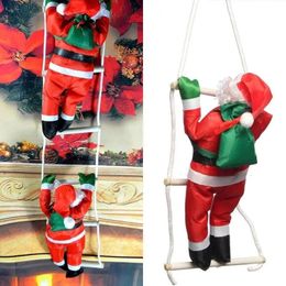 Kerstversiering 25CM Kerst Kerstman Klimmen op Touwladder Kerstbomen Hangende Ornament voor Feestdeur Decor 231027