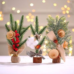 Decoraciones navideñas de 25 cm de decoración de árboles de la ventana de escritorio Ambiente de escritorio. Exponga la simulación 2022 regalos de Navidad