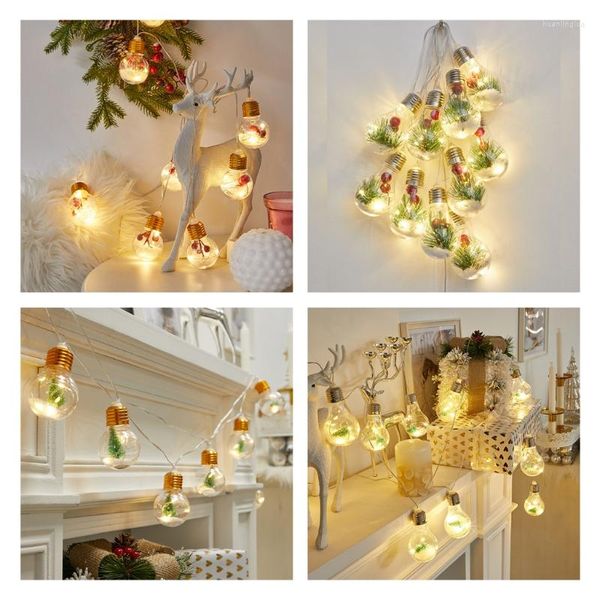 Décorations de Noël 27RE Décoration de la maison extérieure LED String Crystal Globe Ampoules Guirlandes lumineuses