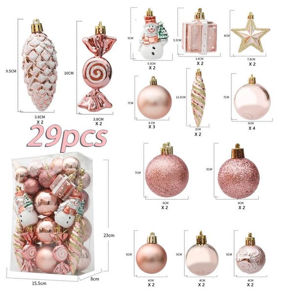 Décorations de Noël 2920 Boule d'arbre Pendentif Bonbons Bâton de pin Décoration Set Maison 2024 Navidad Année 231121