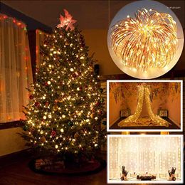 Kerstdecoraties 2m/5m LED -snaarverlichting Tree 2023 Jaar feestdecoratie voor thuis ornamenten Xmas Little Trees Pines Village