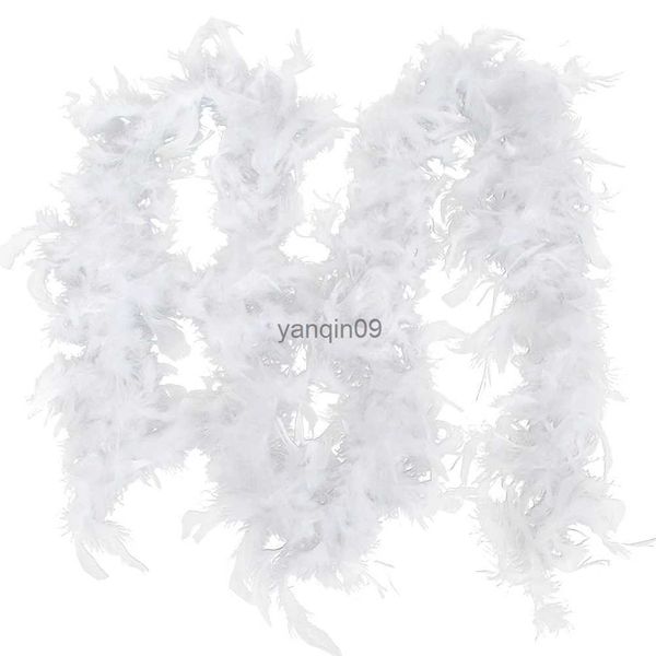 Decoraciones navideñas 2 m Árbol de Navidad Boa de plumas blancas Tira de Navidad Cinta Fiesta Guirnalda Decoración Banda de plumas blancas HKD231024