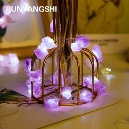 Kerstdecoraties 2m natuurlijke kwarts kristal edelsteen lamp rozenergie amethist sfeer decoratie licht verjaardagsfeestje decoratieve lichten 221203