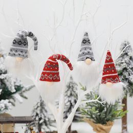 Décorations de noël 2 pièces/4 pièces dessin animé barbe blanche Santa poupée jouet décoration ensemble maison noël année décor arbre pendentifs ornement