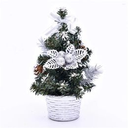 Décorations de Noël 2pcs 7 87 pouces arbre de table pré-éclairé ornements artificiels pour l'artisanat chambre à coucher maison