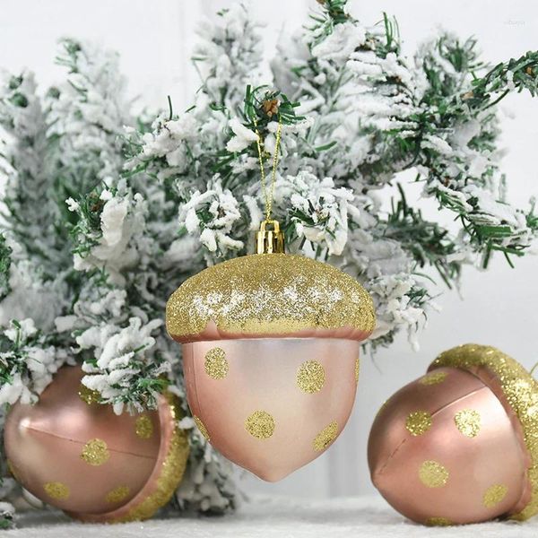 Decoraciones navideñas, 2 uds., nueces artificiales de bellota, fruta falsa, adornos colgantes para árbol de Navidad, tuerca de plástico, decoración para fiesta en casa