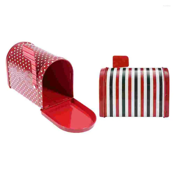 Décorations de Noël 2pcs cas de stockage de bonbons en fer créatifs emballage de chocolat de boîte aux lettres unique