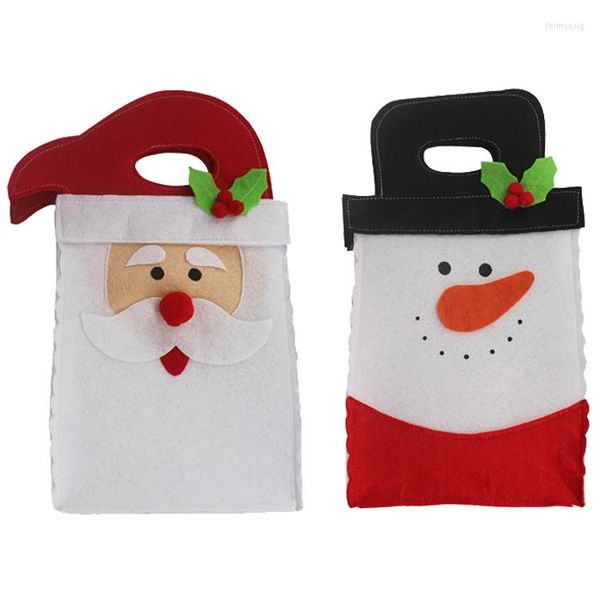 Adornos navideños 2 uds bolso suministros de decoración bolsas de regalo diseño de muñeco de nieve de Papá Noel bolsa de embalaje bonita soportes de vino