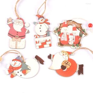 Kerstdecoraties 2pcs Moose/Snowman Tree houten hanger ornamenten hangen Santa Claus houten ambachten diy Xmas Home C2733